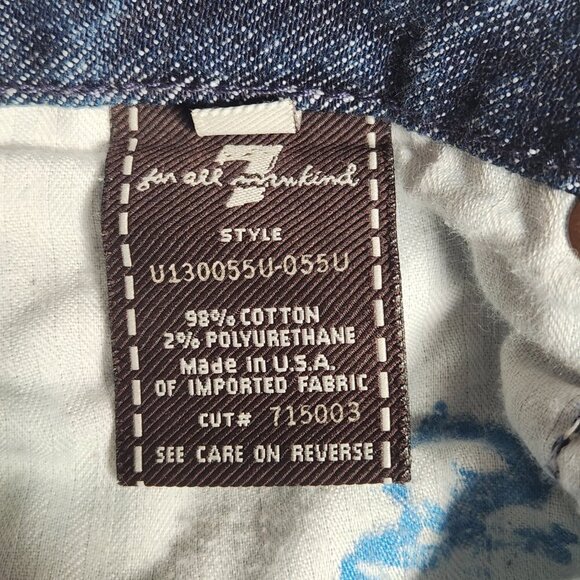 7 For All Mankind Denim Jeans Women's 29 A Pocket Flare Bootcut Distressed Pants - Picture 9 of 10